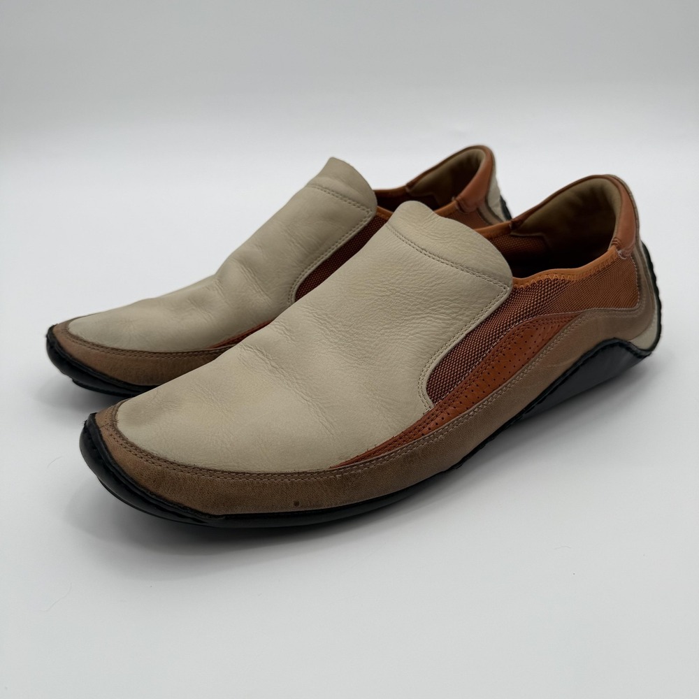 Cole Haan Collab Shoes Mens Sz 13 M Beige Leather Slip‎ On Casual Comfort Series